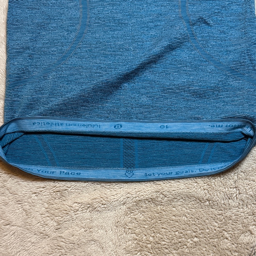 Lululemon Swiftly Tech Long Sleeve Crew Indian Ocean Blue / Black Sz 10 - Picture 8 of 10
